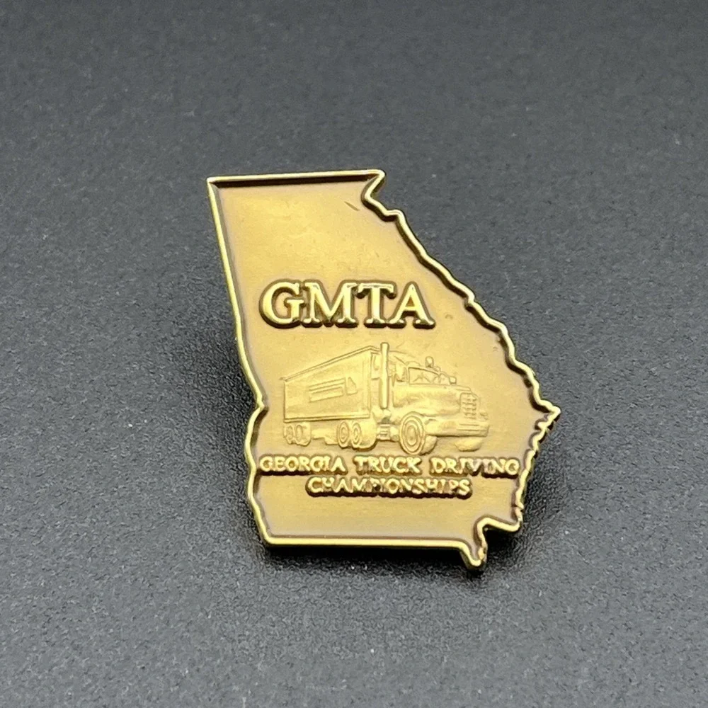 Georgia Truck Driving Championships GMTA Semi Truck Gold Tone‎ Lapel Hat Pin